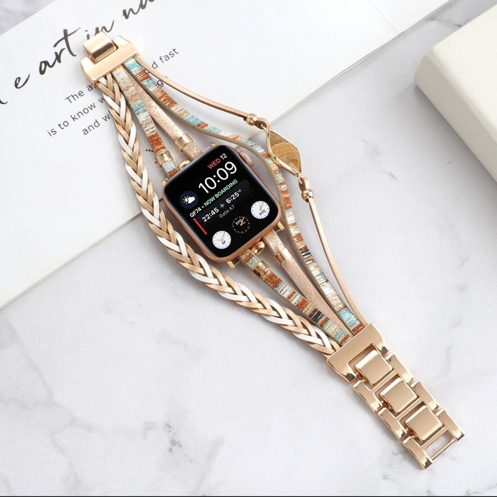 Nice leather and gold watch band